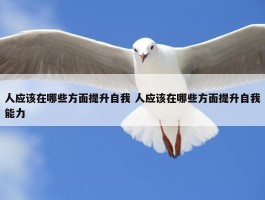 人应该在哪些方面提升自我 人应该在哪些方面提升自我能力