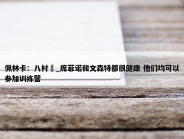 佩林卡：八村塁_席菲诺和文森特都很健康 他们均可以参加训练营