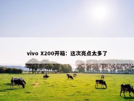 vivo X200开箱：这次亮点太多了