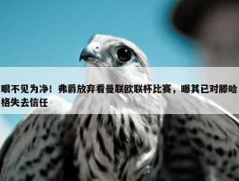 眼不见为净！弗爵放弃看曼联欧联杯比赛，曝其已对滕哈格失去信任