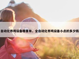 自动化养鸡设备哪里有，全自动化养鸡设备小点的多少钱