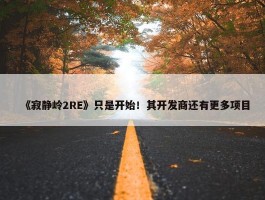 《寂静岭2RE》只是开始！其开发商还有更多项目