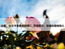 记者：杜兰今夏曾收到拜仁_巴黎报价，但维拉拒绝放人