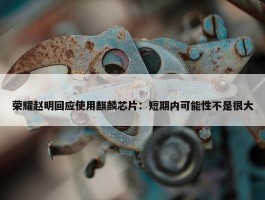 荣耀赵明回应使用麒麟芯片：短期内可能性不是很大