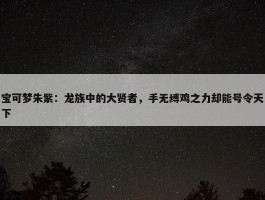 宝可梦朱紫：龙族中的大贤者，手无缚鸡之力却能号令天下