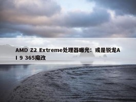 AMD Z2 Extreme处理器曝光：或是锐龙AI 9 365魔改