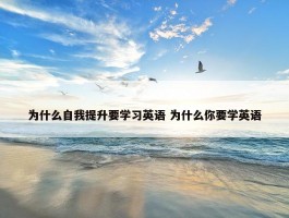 为什么自我提升要学习英语 为什么你要学英语