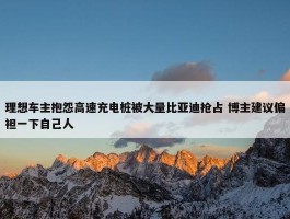 理想车主抱怨高速充电桩被大量比亚迪抢占 博主建议偏袒一下自己人