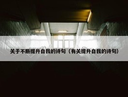 关于不断提升自我的诗句（有关提升自我的诗句）