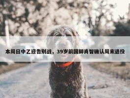 本周日中乙迎告别战，39岁前国脚肖智确认周末退役