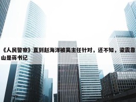 《人民警察》直到赵海洋被吴主任针对，还不知，梁震靠山是蒋书记