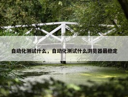 自动化测试什么，自动化测试什么浏览器最稳定