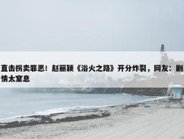 直击拐卖罪恶！赵丽颖《浴火之路》开分炸裂，网友：剧情太窒息