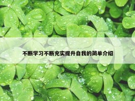 不断学习不断充实提升自我的简单介绍