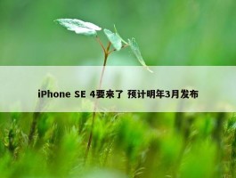 iPhone SE 4要来了 预计明年3月发布