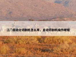 江门自动化切割机怎么用，自动切割机操作规程