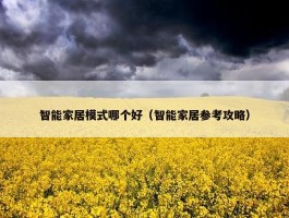 智能家居模式哪个好（智能家居参考攻略）