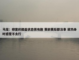 马龙：穆雷的膝盖状态很有趣 赛前赛后都没事 就热身时感觉不太行