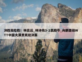 决胜局险胜！林高远_林诗栋3-2袁励岑_向鹏晋级WTT中国大满贯男双决赛