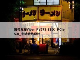 博帝发布Viper PV573 SSD：PCIe 5.0_主动散热设计