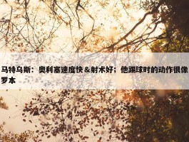 马特乌斯：奥利塞速度快＆射术好；他踢球时的动作很像罗本