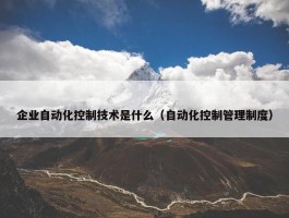 企业自动化控制技术是什么（自动化控制管理制度）