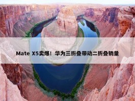 Mate X5卖爆！华为三折叠带动二折叠销量