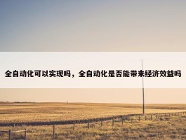 全自动化可以实现吗，全自动化是否能带来经济效益吗