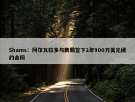 Shams：阿尔瓦拉多与鹈鹕签下2年900万美元续约合同