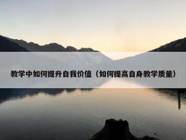 教学中如何提升自我价值（如何提高自身教学质量）