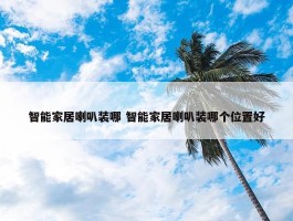 智能家居喇叭装哪 智能家居喇叭装哪个位置好