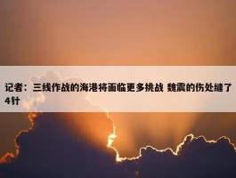 记者：三线作战的海港将面临更多挑战 魏震的伤处缝了4针