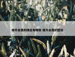 提升自我的博主有哪些 提升自我的壁纸