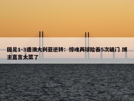 国足1-3遭澳大利亚逆转：惊魂两球险吞5次破门 博主直言太菜了