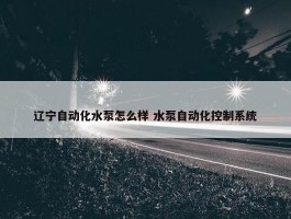 辽宁自动化水泵怎么样 水泵自动化控制系统