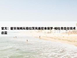 官方：霍芬海姆从格拉茨风暴挖来保罗-帕杜奇出任技术总监