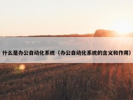 什么是办公自动化系统（办公自动化系统的含义和作用）