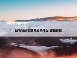 动物智能家居系统是什么 宠物智能