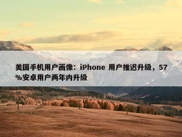 美国手机用户画像：iPhone 用户推迟升级，57%安卓用户两年内升级