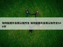 如何能提升自我认知作文 如何能提升自我认知作文500字