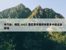 中汽协：相信 2025 慕尼黑车展将有更多中国企业登场