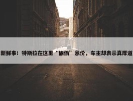 新鲜事！特斯拉在这里“偷偷”涨价，车主却表示真厚道