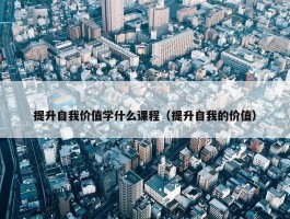 提升自我价值学什么课程（提升自我的价值）