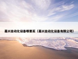 嘉兴自动化设备哪里买（嘉兴自动化设备有限公司）