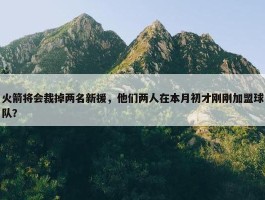 火箭将会裁掉两名新援，他们两人在本月初才刚刚加盟球队？