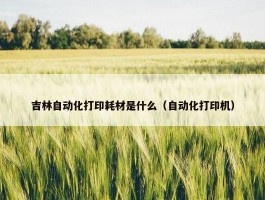 吉林自动化打印耗材是什么（自动化打印机）