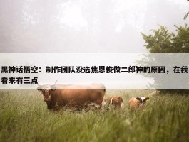 黑神话悟空：制作团队没选焦恩俊做二郎神的原因，在我看来有三点