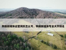 韩国新媒体运营简历怎么写，韩国新媒体专业大学排名