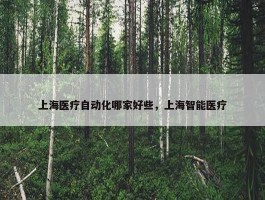 上海医疗自动化哪家好些，上海智能医疗