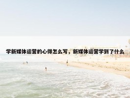 学新媒体运营的心得怎么写，新媒体运营学到了什么